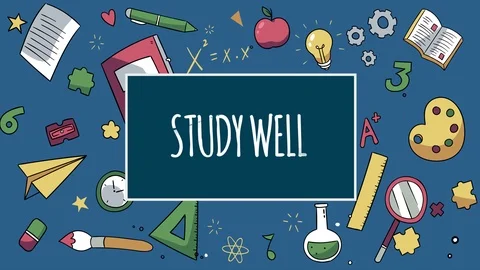 Study well web banner, colorful kid backpack video. Stock Footage 113855289