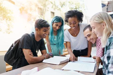 Study whenever you get the chance even on your break Stock Photos