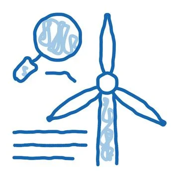 Study of windmill doodle icon hand drawn illustration Illustrazione stock