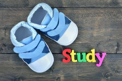 Study on wooden table Photos