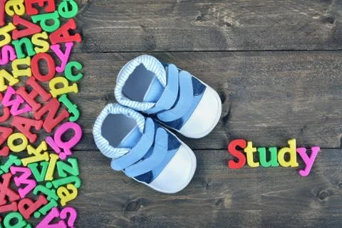 Study on wooden table Stock-Fotos