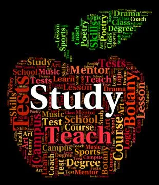 Study Word Shows Learn Training And Develop 스톡 일러스트