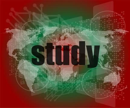 Study words on digital touch screen interface Stock Illustration