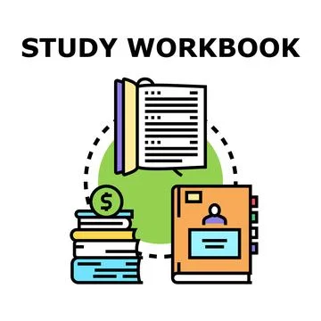 Study workbook concept with education and finance learning Stock Illustration