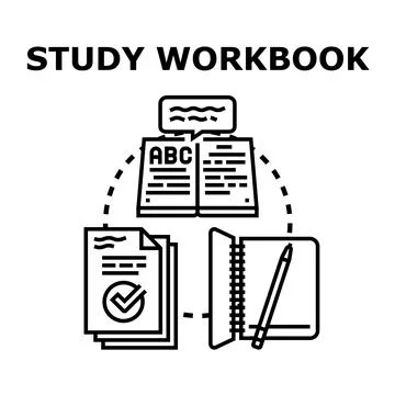 Study workbook education planning learning development concept Stock Illustration