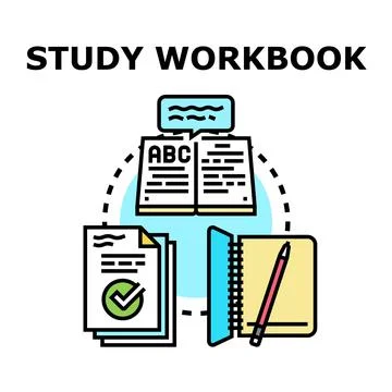Study workbook education planning learning development concept Stock Illustration