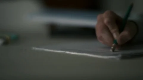 Study writing and erasing slider Stock Footage 82894491