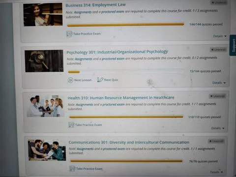 Study.com Class Progress Stock Photos