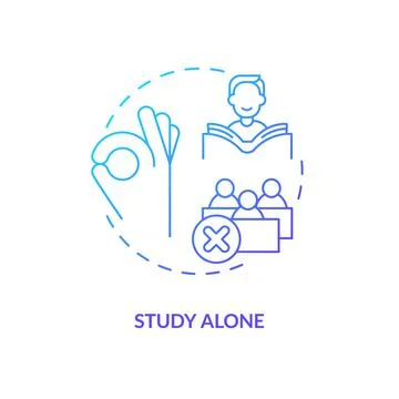 Studying alone blue gradient concept icon Stock-Illustration