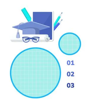 Studying and learning infographic chart design element set Stock Illustration