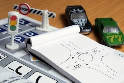 Studying and preparing for driving test Stock Photos