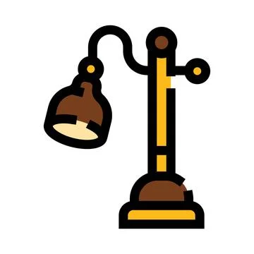 Studying and working with an old fashioned lamp Stock Illustration