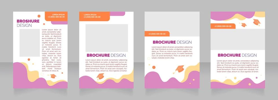 Studying bachelor program abroad blank brochure layout design Stock-Illustration