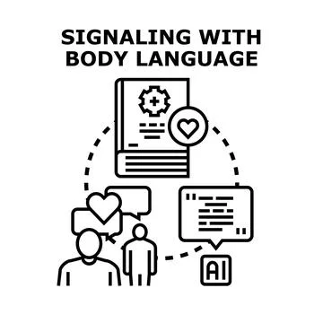 Studying body language for communication and understanding Stock Illustration