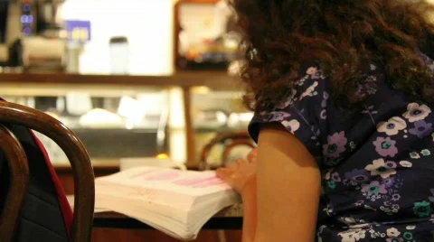 Studying at the Cafe Stock Footage 769073