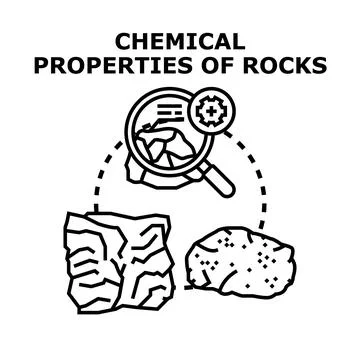 Studying chemical properties and composition of rocks geology Stock Illustration