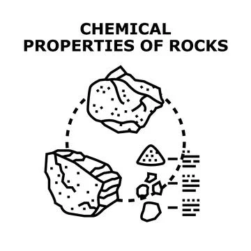 Studying chemical properties and composition of rocks Stock Illustration