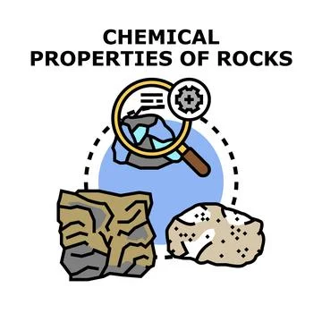 Studying chemical properties and composition of rocks geology Stockillustratie