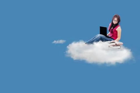 Studying on the cloud 스톡 일러스트