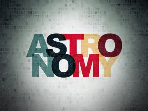 Studying concept: Astronomy on Digital Data Paper background Stock Illustration