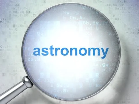 Studying concept: Astronomy with optical glass Illustrazione stock