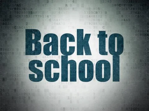 Studying concept: Back to School on Digital Data Paper background Stock Illustration