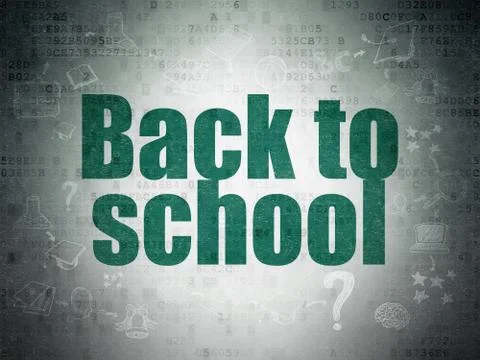 Studying concept: Back to School on Digital Data Paper background Stock Illustration