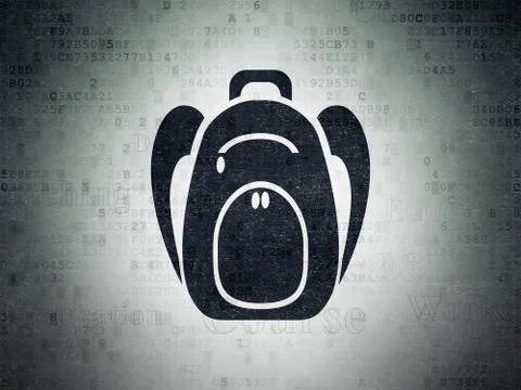 Studying concept: Backpack on Digital Paper background Stock Illustration