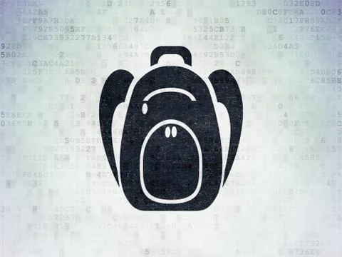 Studying concept: Backpack on Digital Paper background イラスト素材