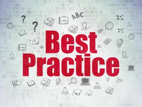 Studying concept: Best Practice on Digital Data Paper background Stockillustratie