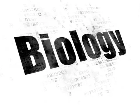 Studying concept: Biology on Digital background Stock Illustration