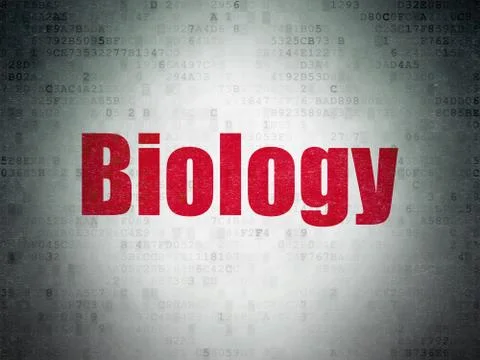 Studying concept: Biology on Digital Data Paper background Иллюстрация