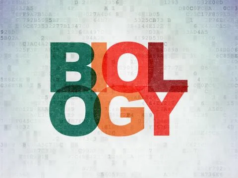 Studying concept: Biology on Digital Data Paper background Stock Illustration