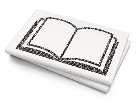 Studying concept: Book on Blank Newspaper background Ilustración de archivo