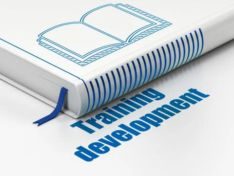 Studying concept: book Book, Training Development on white background Illustrazione stock