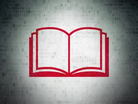 Studying concept: Book on Digital Data Paper background Stock Illustration