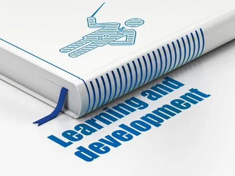 Studying concept: book Teacher, Learning And Development on white background Stock Illustration