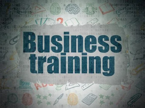 Studying concept: Business Training on Digital Paper background イラスト素材