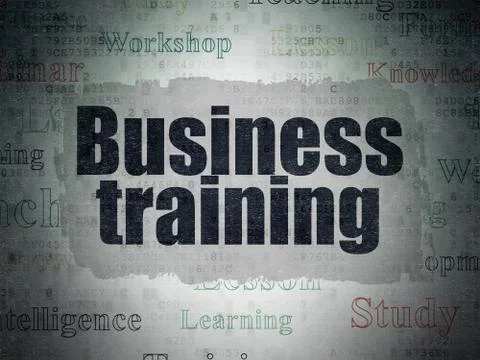 Studying concept: Business Training on Digital Paper background Illustrazione stock