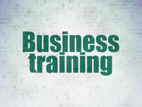 Studying concept: Business Training on Digital Data Paper background Stockillustratie