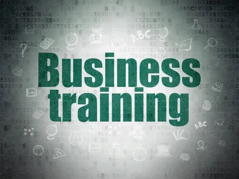 Studying concept: Business Training on Digital Data Paper background Stock Illustration