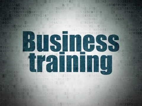 Studying concept: Business Training on Digital Data Paper background Stock Illustration