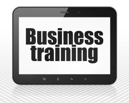Studying concept: Business Training on Tablet Pc Computer 스톡 일러스트