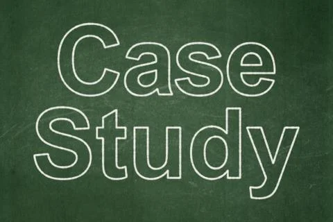 Studying concept: Case Study on chalkboard background Stock Illustration