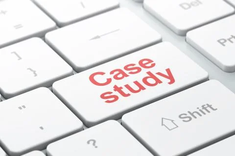 Studying concept: Case Study on computer keyboard background Illustrazione stock