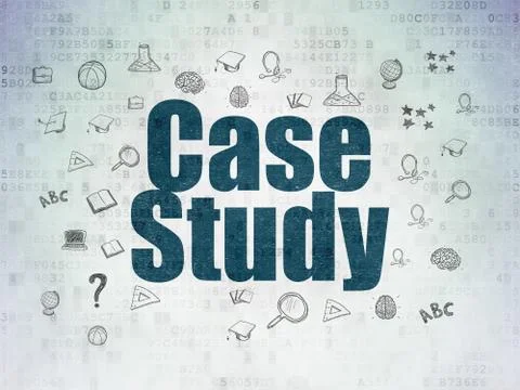 Studying concept: Case Study on Digital Data Paper background Stock Illustration