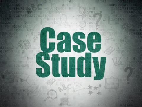 Studying concept: Case Study on Digital Data Paper background Stock Illustration