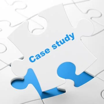 Studying concept: Case Study on puzzle background Stock Illustration