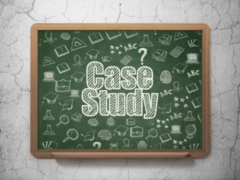 Studying concept: Case Study on School board background Stock Illustration