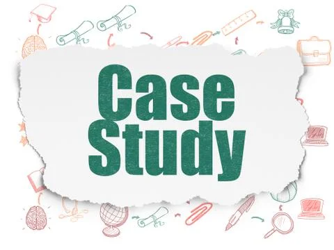 Studying concept: Case Study on Torn Paper background Stock Illustration
